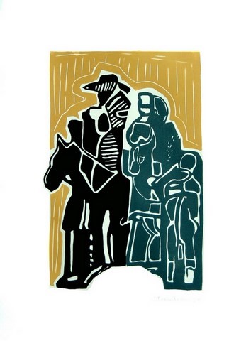 Don quixote linogravure